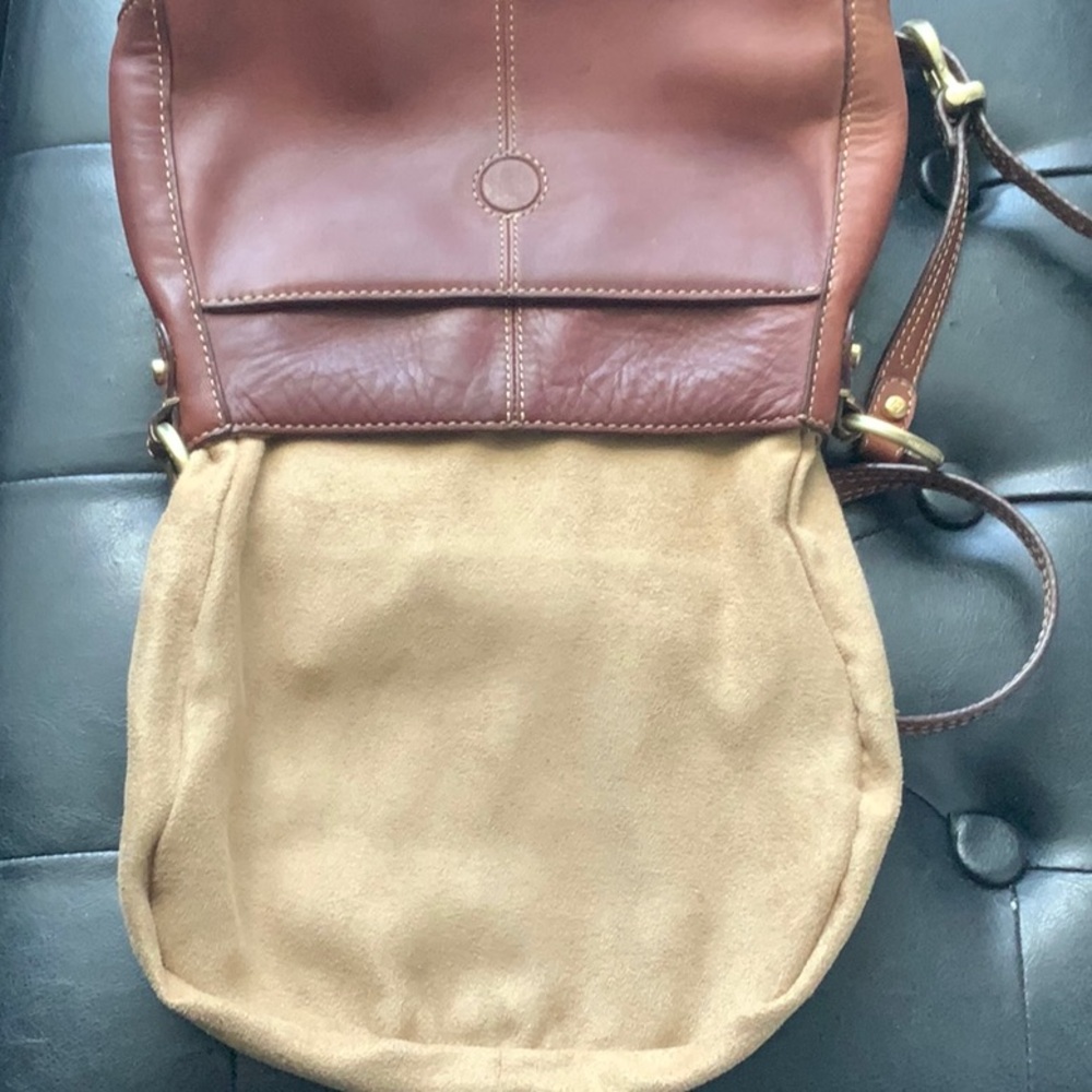 Liz Clairborne Brown Leather Crossbody - Picture 9 of 9